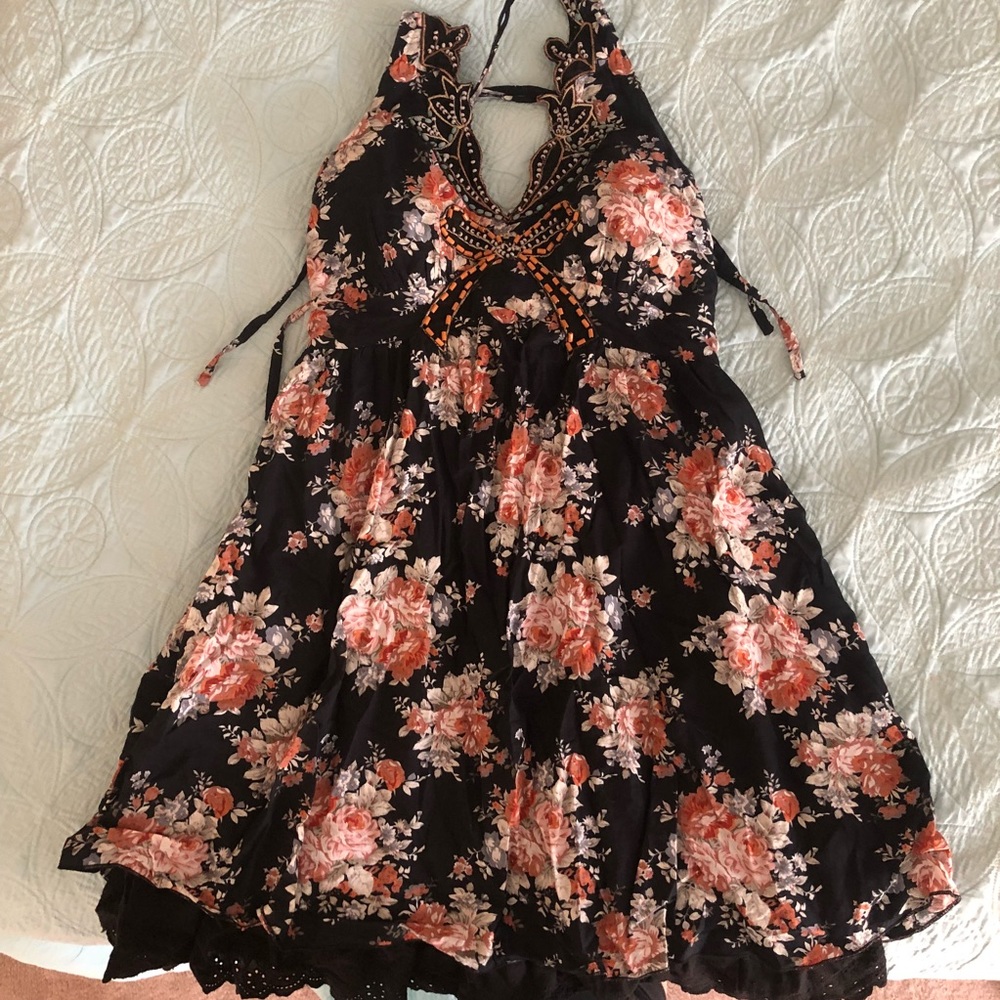 Adorable halter dress with eyelet bottom